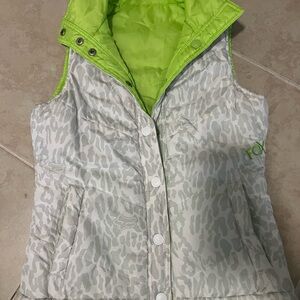 Fox Leopard Print Vest with Lime Interior